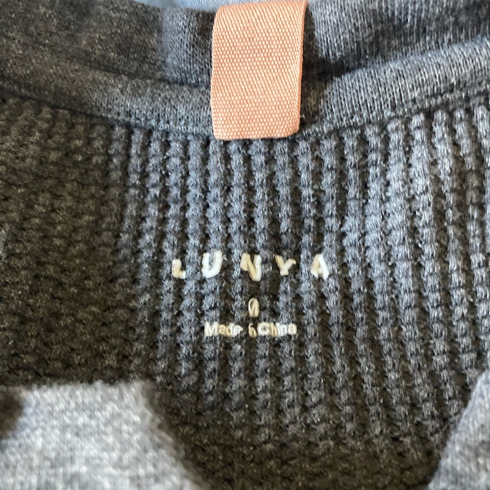 Lunya Charcoal Waffle Knit Set (long sleeve top and legging pants)